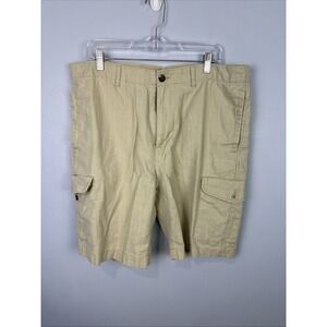 Silk Blend Cargo Shorts Tan Size 38 Mens Old Money Preppy Caribbean